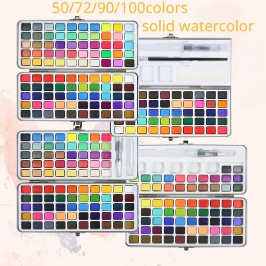 100 Colors Solid Watercolor Paint Set